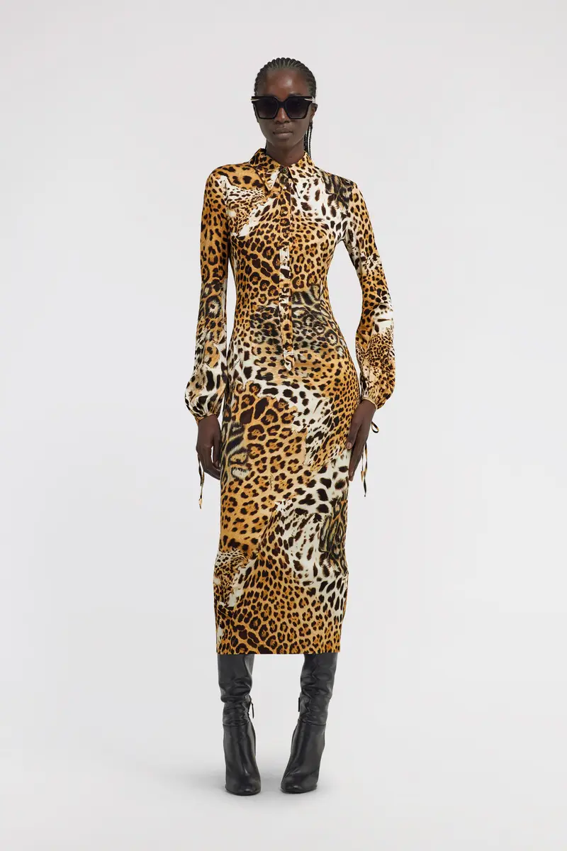 Roberto Cavalli Leopard Print Midi Dress | Thumbnail 2