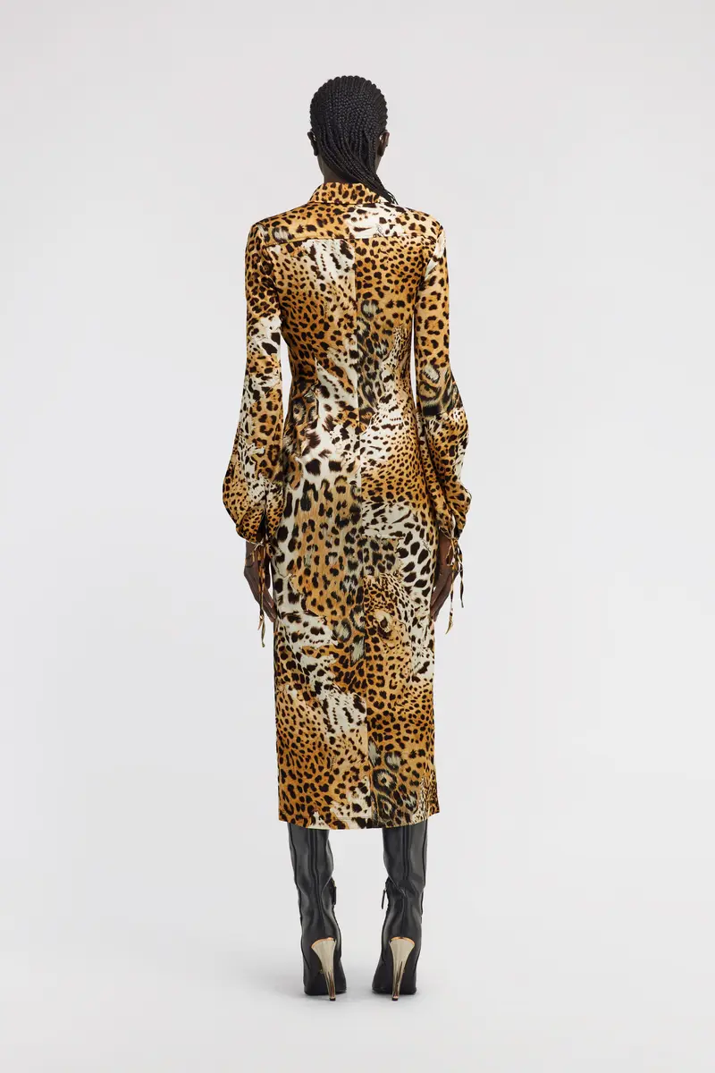 Roberto Cavalli Leopard Print Midi Dress | Thumbnail 3