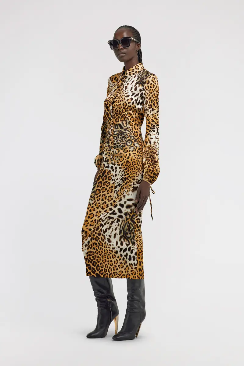 Roberto Cavalli Leopard Print Midi Dress | Thumbnail 4