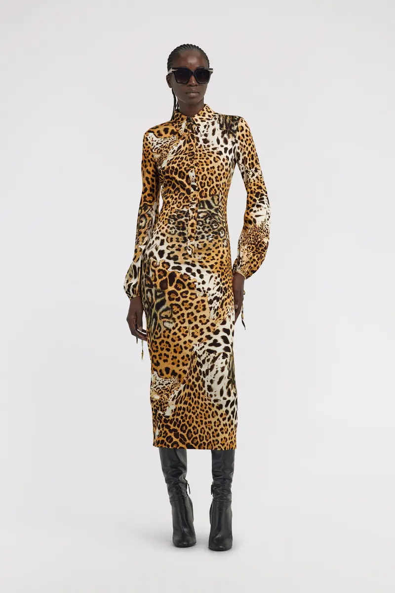 Roberto Cavalli Leopard Print Midi Dress | Thumbnail 5
