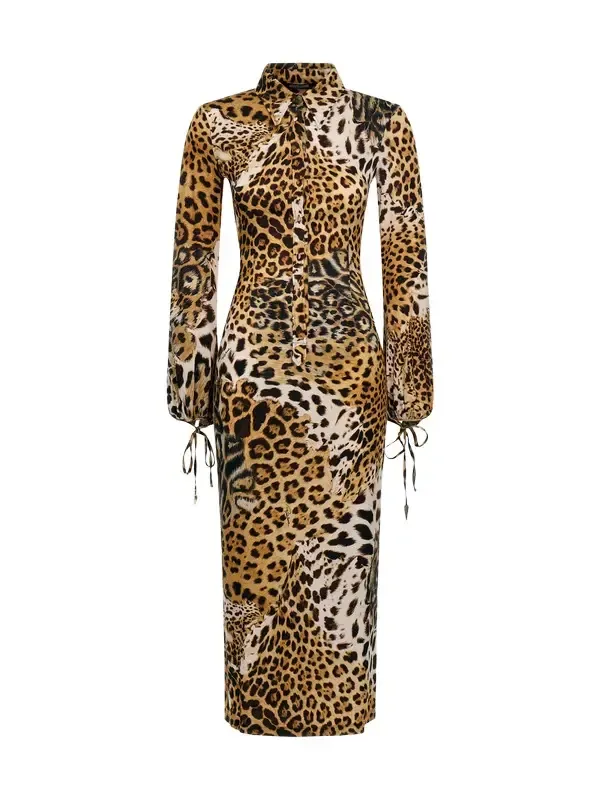 Leopard Print Midi Dress