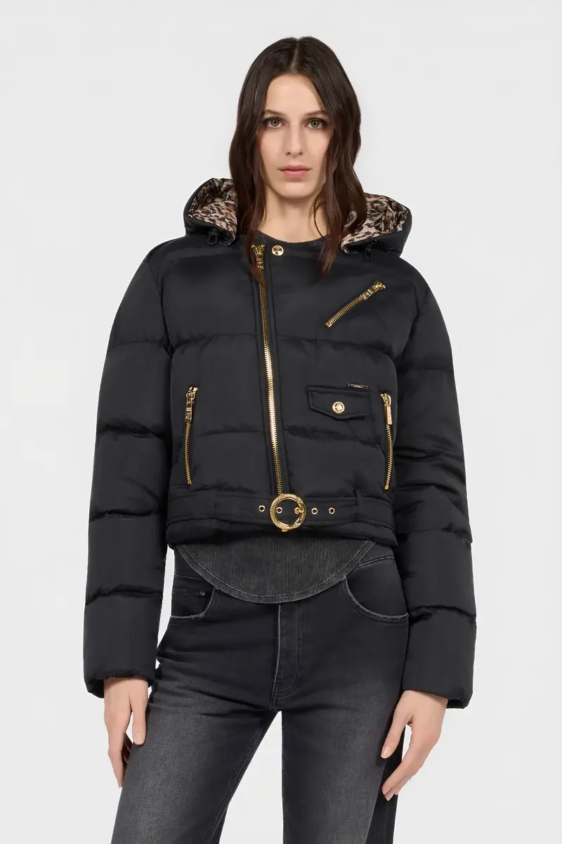 Roberto Cavalli Black Puffer Jacket with Belt | Thumbnail 2