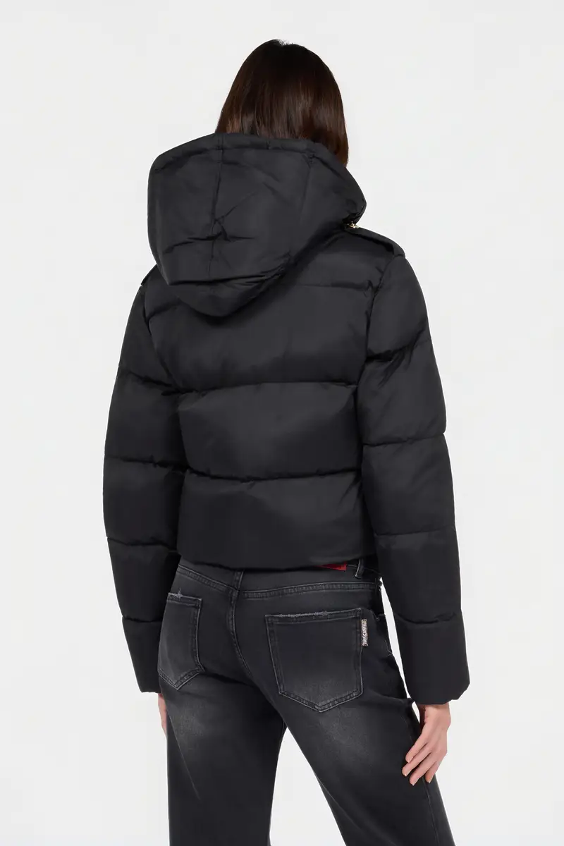 Roberto Cavalli Black Puffer Jacket with Belt | Thumbnail 3