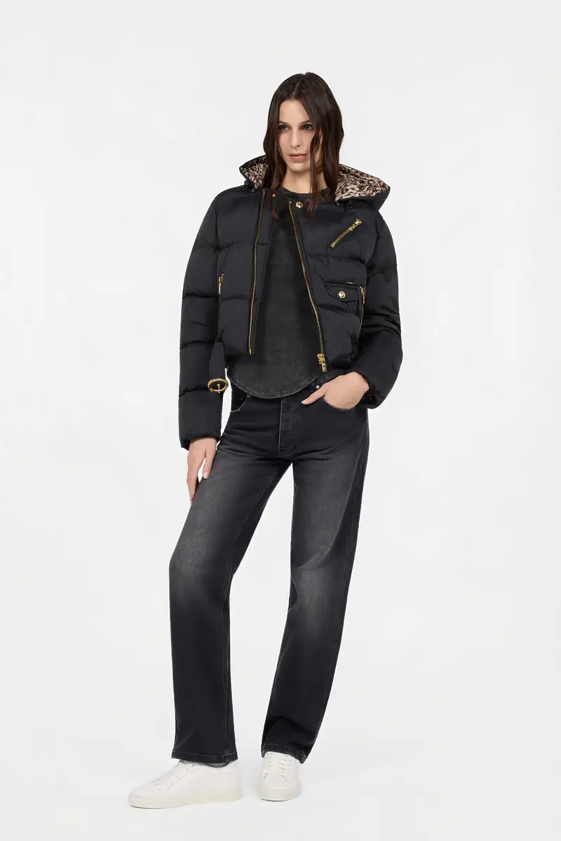 Roberto Cavalli Black Puffer Jacket with Belt | Thumbnail 6