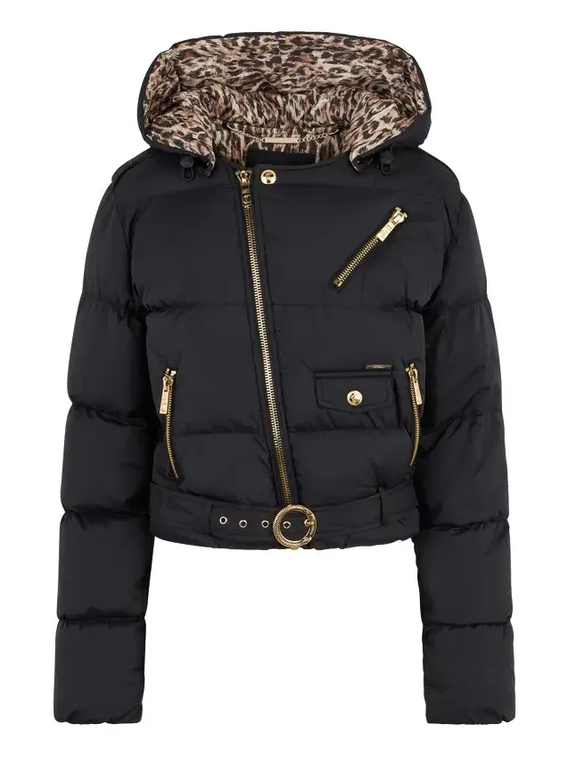 Black Puffer Jacket with Belt Black Puffer Jacket with Belt