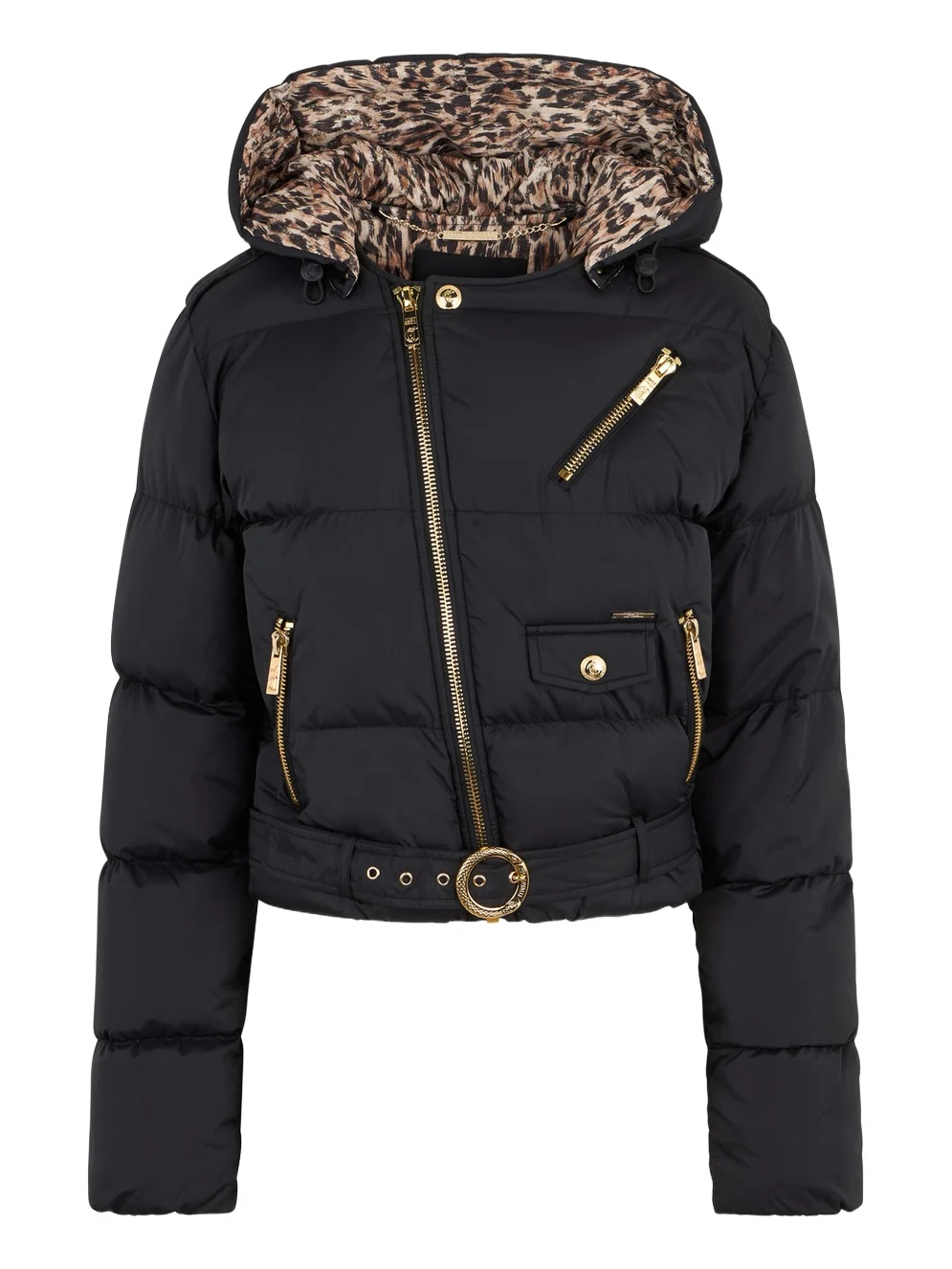 Black Puffer Jacket with Belt Black Puffer Jacket with Belt