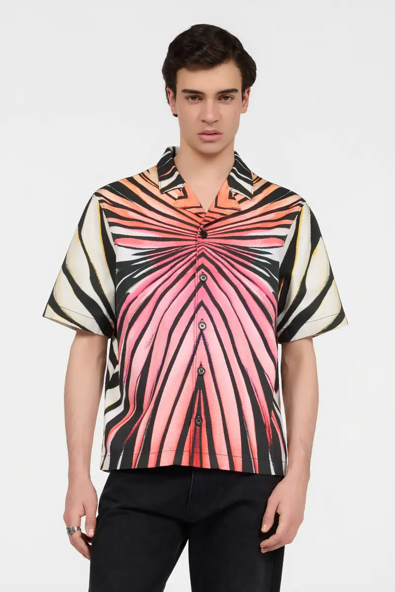 Roberto Cavalli Ray Of Paradise Print Denim Shirt | Thumbnail 2 Roberto Cavalli Ray Of Paradise Print Denim Shirt | Thumbnail 2