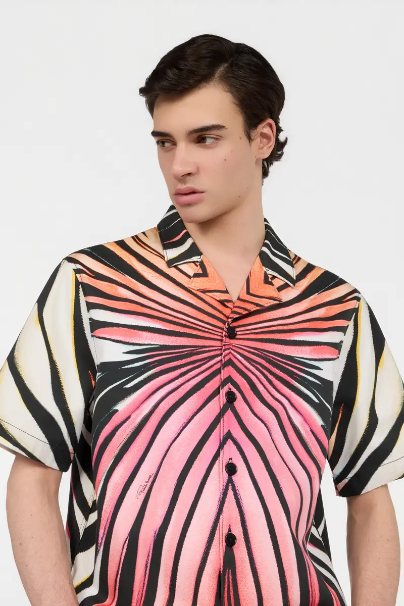 Roberto Cavalli Ray Of Paradise Print Denim Shirt | Thumbnail 4 Roberto Cavalli Ray Of Paradise Print Denim Shirt | Thumbnail 4