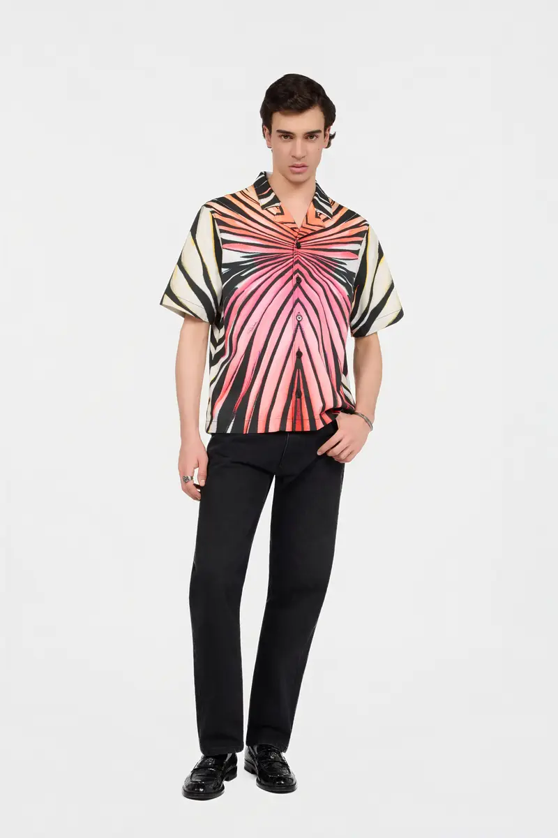 Roberto Cavalli Ray Of Paradise Print Denim Shirt | Thumbnail 6 Roberto Cavalli Ray Of Paradise Print Denim Shirt | Thumbnail 6
