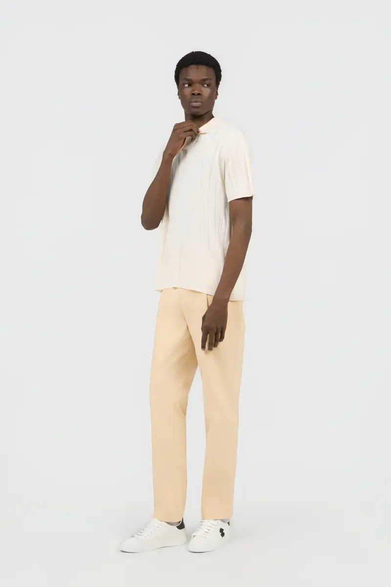 Roberto Cavalli Cream Ribbed Polo | Thumbnail 6 Roberto Cavalli Cream Ribbed Polo | Thumbnail 6