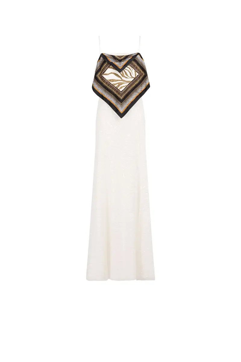 Zebra Sequin-Embellished Layered Dress Zebra Sequin-Embellished Layered Dress
