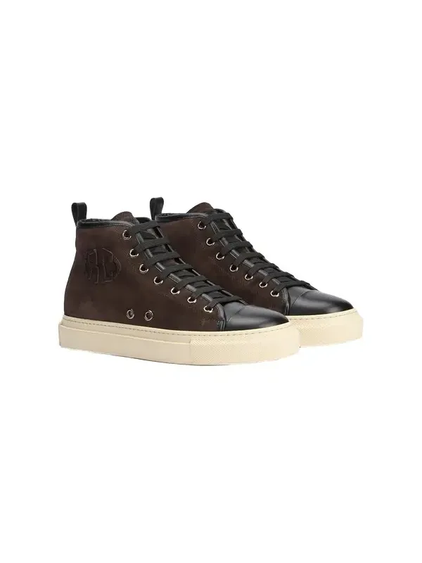 High-top sneakers chocolate with RC monogram