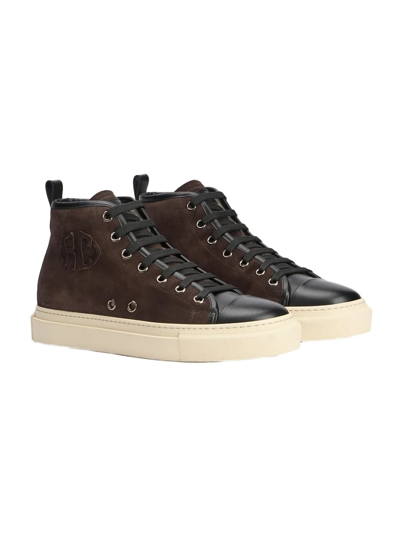 High-top sneakers chocolate with RC monogram