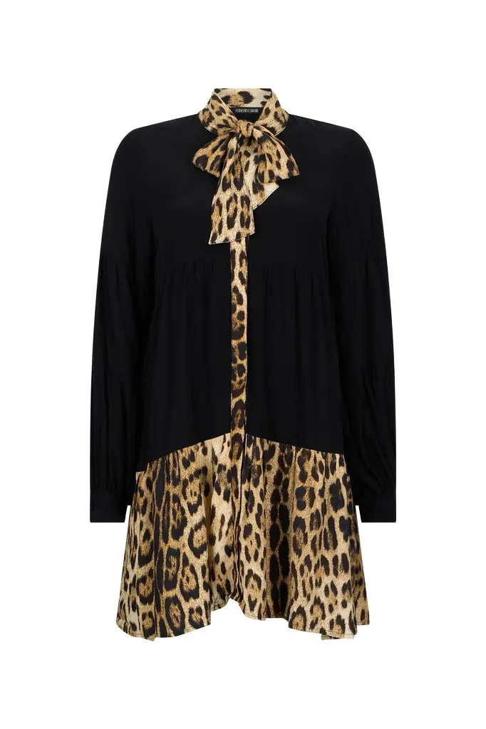 Roberto Cavalli Leopard Print Dress Mini
