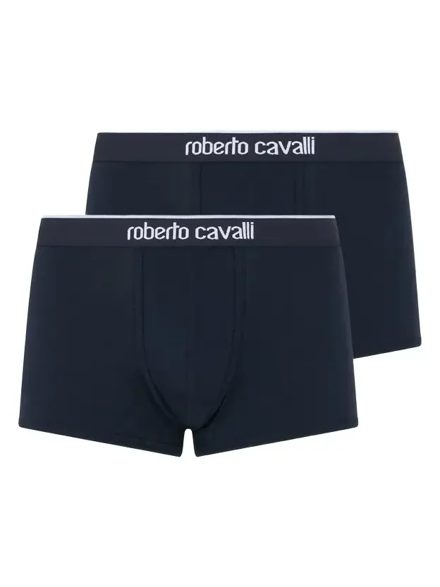 Navy Blue Cotton Boxers Bi-Pack