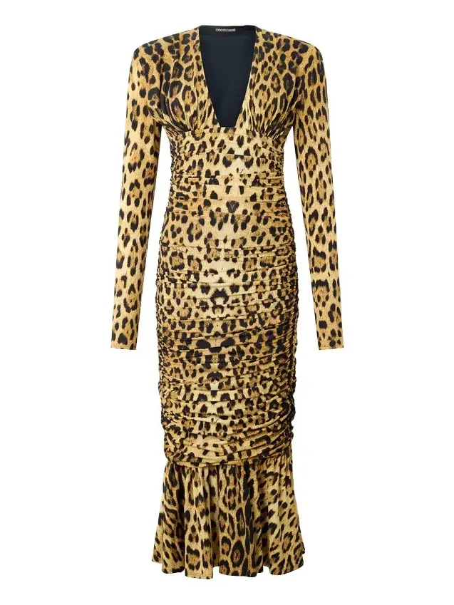 Midi Dress With Jaguar Skin Print