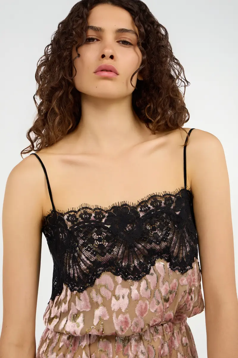 Roberto Cavalli Silk Mini Dress With Lace Inserts | Thumbnail 5 Roberto Cavalli Silk Mini Dress With Lace Inserts | Thumbnail 5