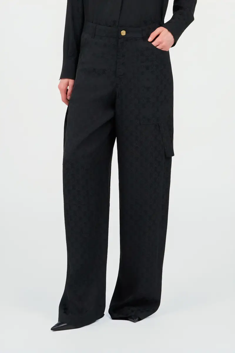 Roberto Cavalli Silk Cargo Trousers with Monogram RC | Thumbnail 2 Roberto Cavalli Silk Cargo Trousers with Monogram RC | Thumbnail 2