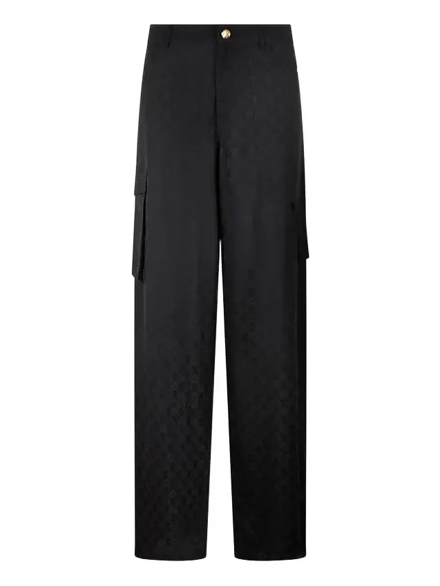 Silk Cargo Trousers with Monogram RC