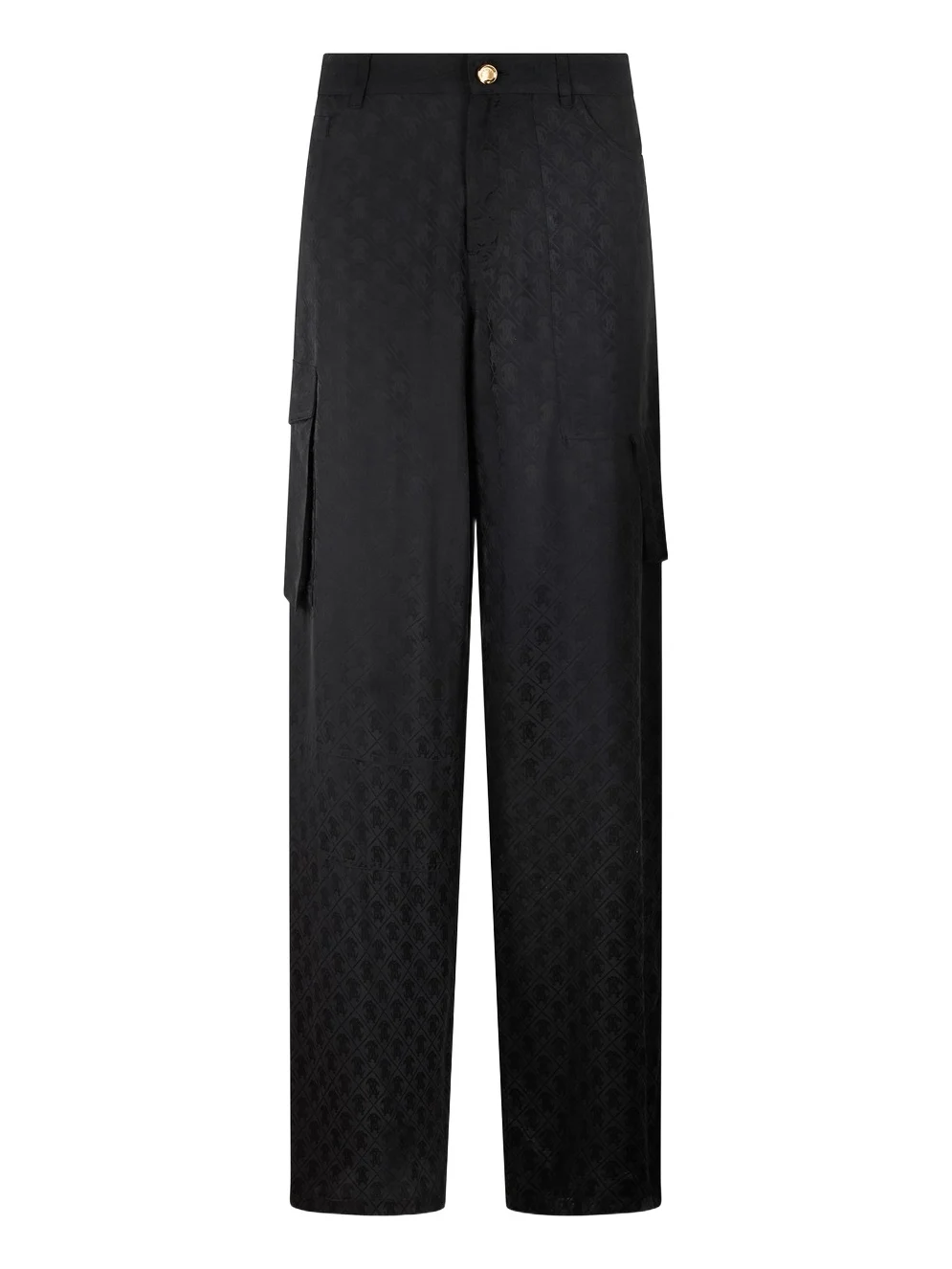 Roberto Cavalli Silk Cargo Trousers with Monogram RC