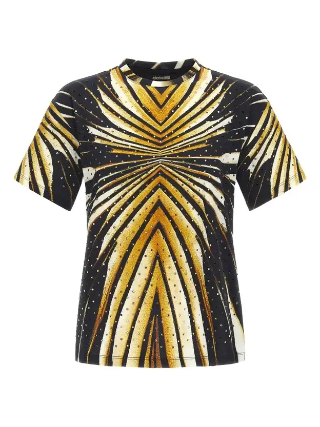 Roberto Cavalli T-shirt with Ray of Gold print