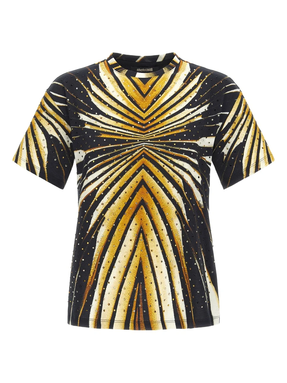 Roberto Cavalli T-shirt with Ray of Gold print