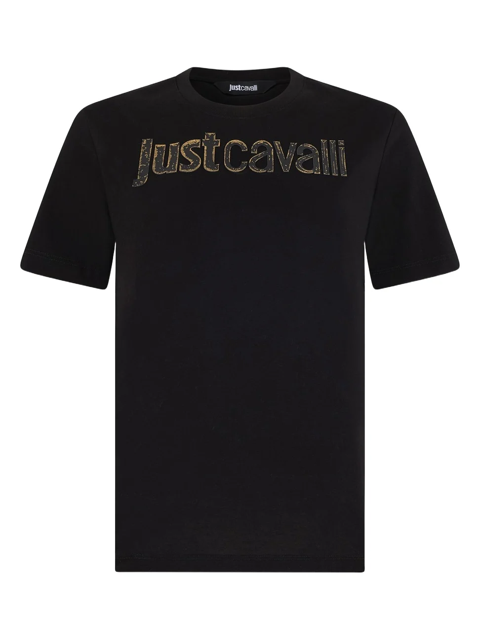 Roberto Cavalli Black T-shirt with Embroidered Logo