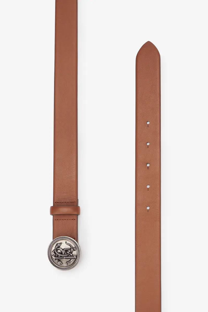 Roberto Cavalli Solid-Color Belt With Mirror Snake Monogram | Thumbnail 2 Roberto Cavalli Solid-Color Belt With Mirror Snake Monogram | Thumbnail 2