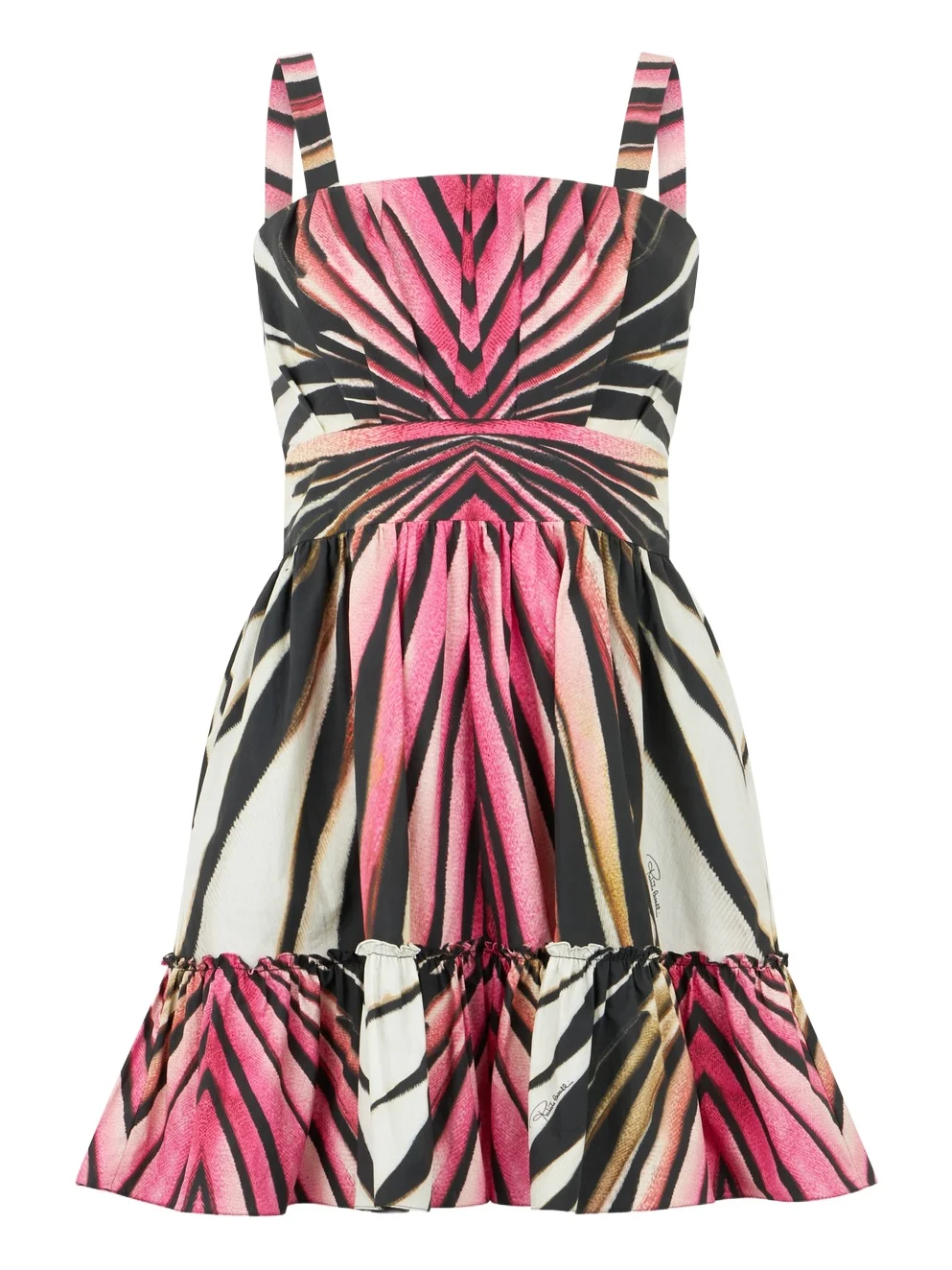 Roberto Cavalli Dress With Ray Of Pink Print