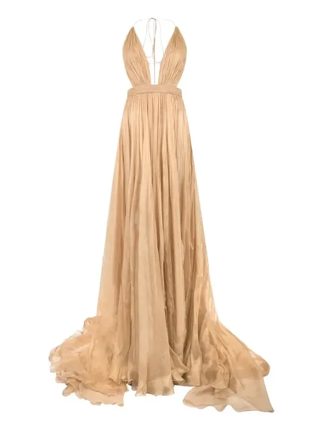 Gold Silk Maxi Dress Gold Silk Maxi Dress