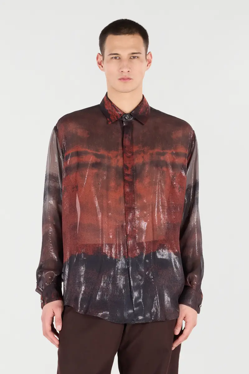 Roberto Cavalli Mottled Effect Silk-Blend Shirt | Thumbnail 2 Roberto Cavalli Mottled Effect Silk-Blend Shirt | Thumbnail 2