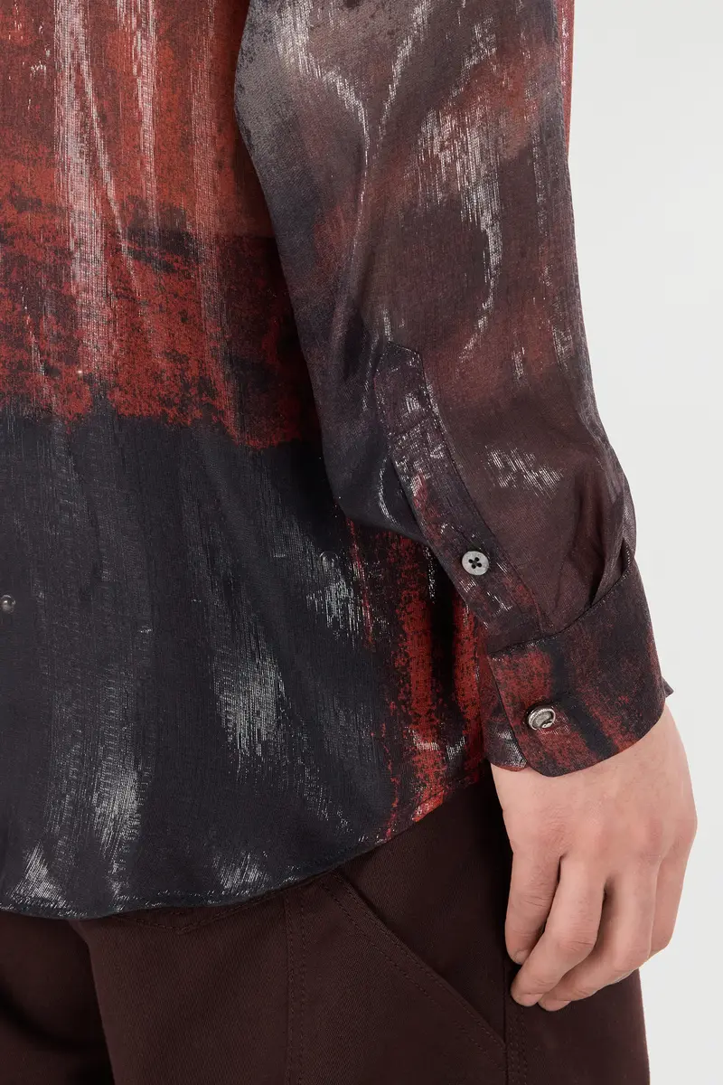 Roberto Cavalli Mottled Effect Silk-Blend Shirt | Thumbnail 6 Roberto Cavalli Mottled Effect Silk-Blend Shirt | Thumbnail 6