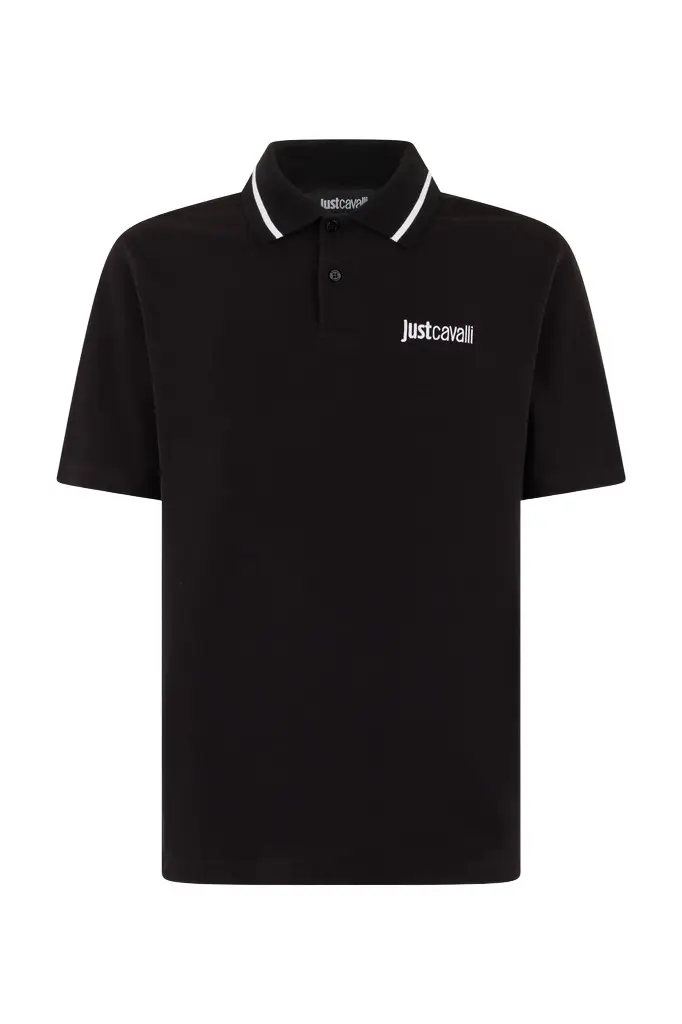 Roberto Cavalli Black Polo with Logo | Image 1 Roberto Cavalli Black Polo with Logo | Image 1