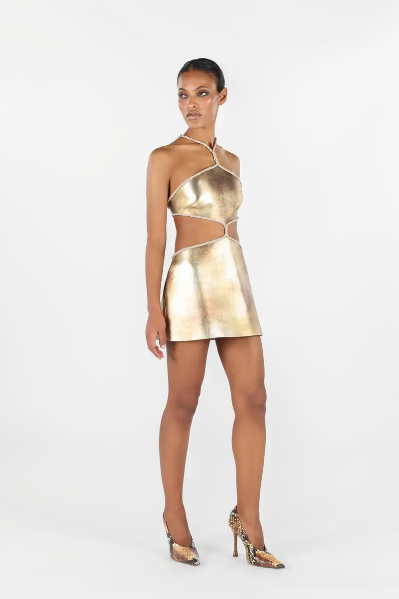 Roberto Cavalli Cut-Out Short Dress with Ropes | Thumbnail 2 Roberto Cavalli Cut-Out Short Dress with Ropes | Thumbnail 2