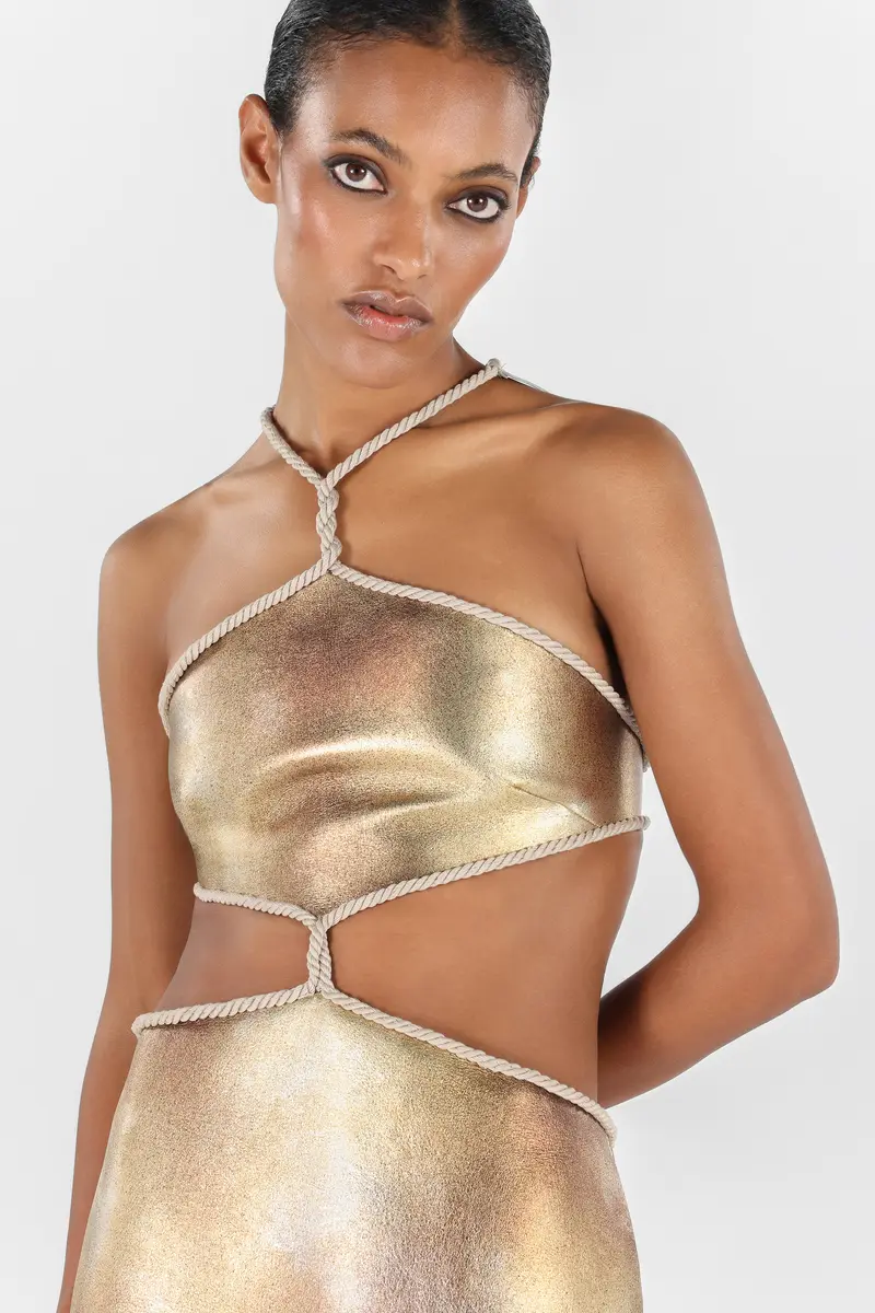 Roberto Cavalli Cut-Out Short Dress with Ropes | Thumbnail 5 Roberto Cavalli Cut-Out Short Dress with Ropes | Thumbnail 5
