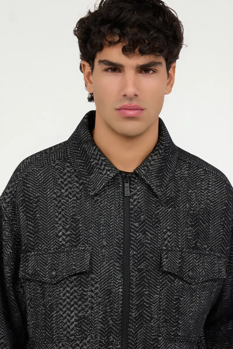 Roberto Cavalli Cotton and Wool Zip Overshirt | Thumbnail 5 Roberto Cavalli Cotton and Wool Zip Overshirt | Thumbnail 5