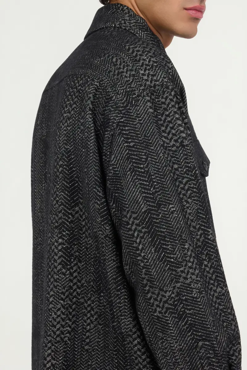 Roberto Cavalli Cotton and Wool Zip Overshirt | Thumbnail 6 Roberto Cavalli Cotton and Wool Zip Overshirt | Thumbnail 6
