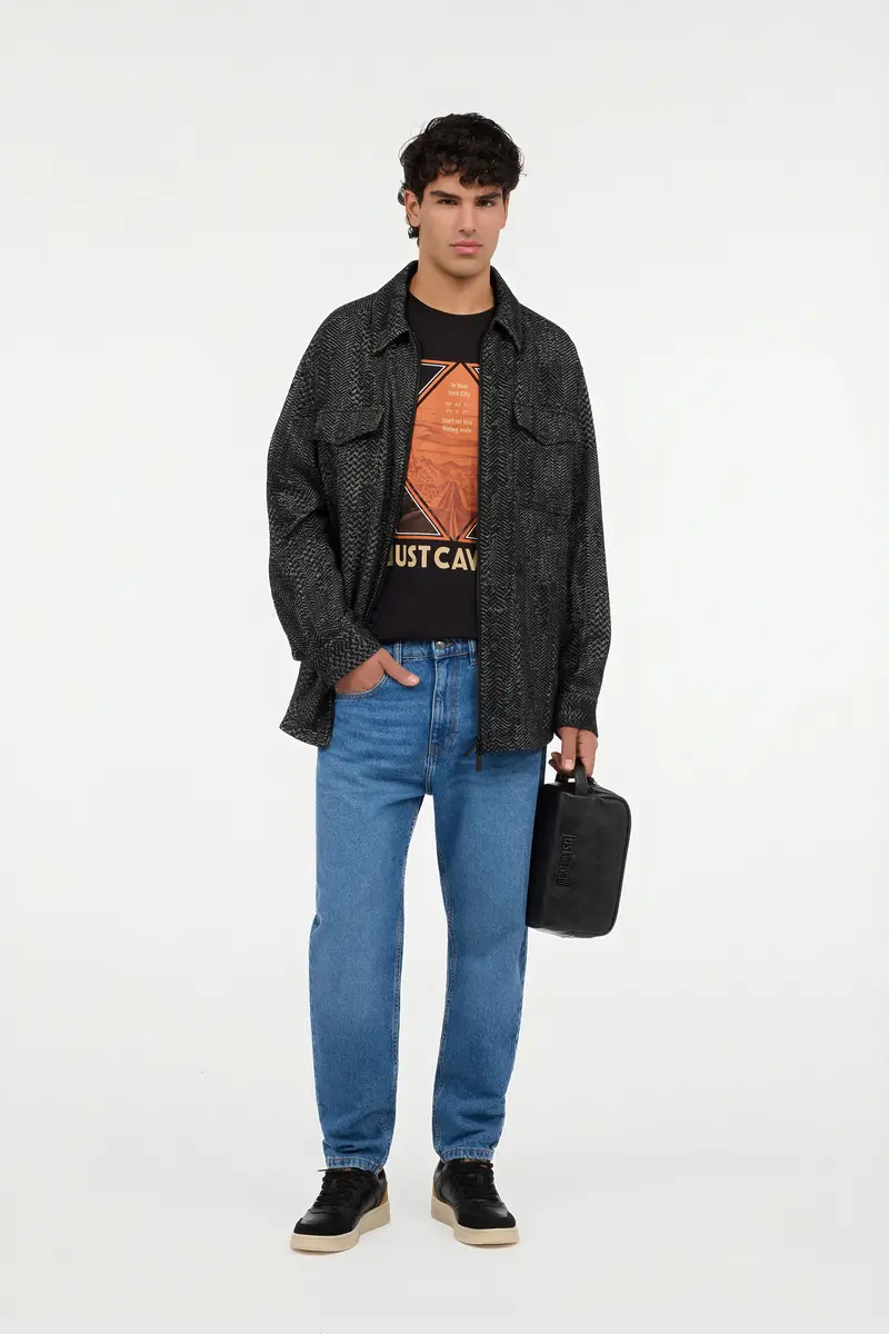 Roberto Cavalli Cotton and Wool Zip Overshirt | Thumbnail 7 Roberto Cavalli Cotton and Wool Zip Overshirt | Thumbnail 7