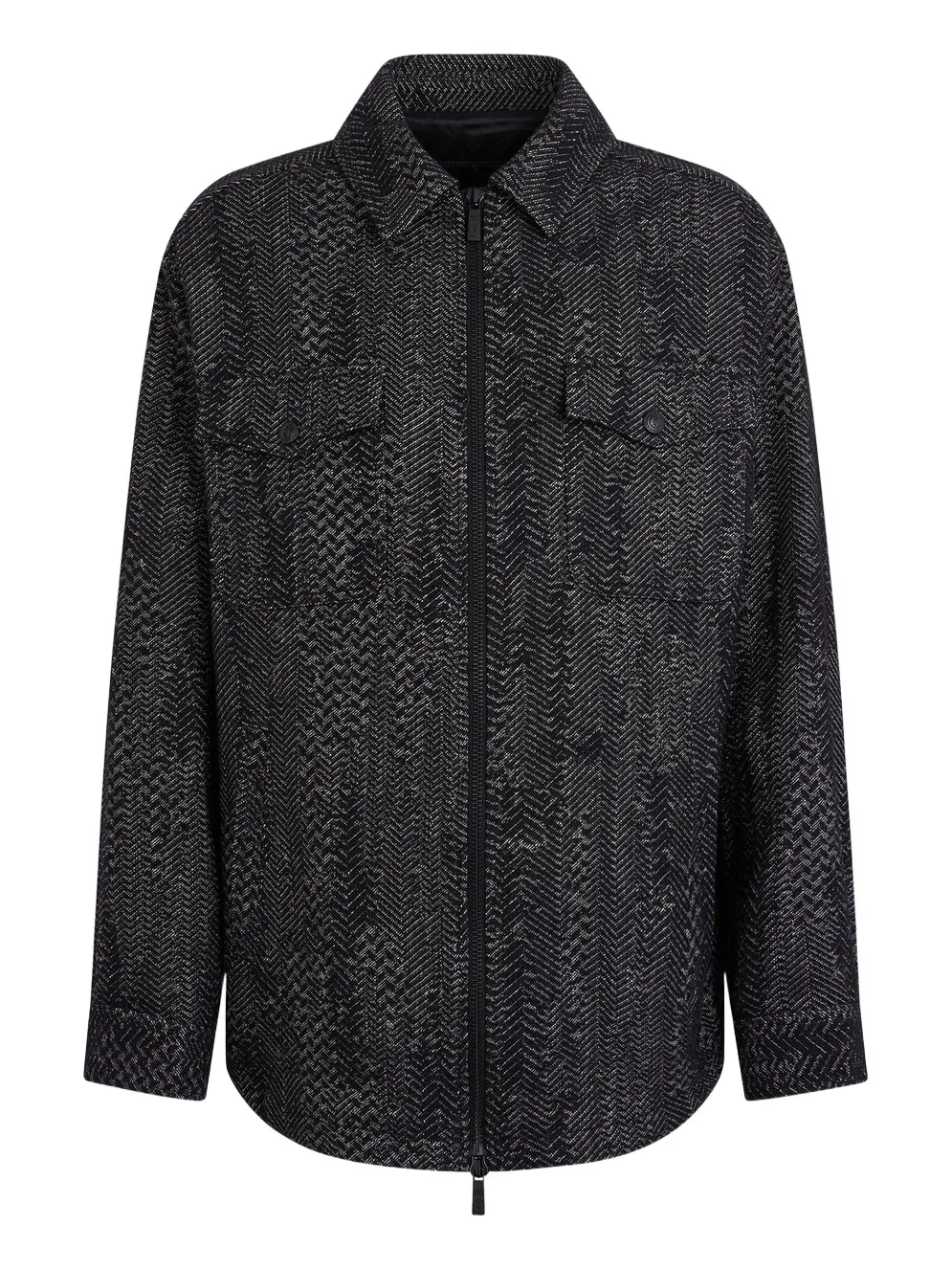 Roberto Cavalli Cotton and Wool Zip Overshirt