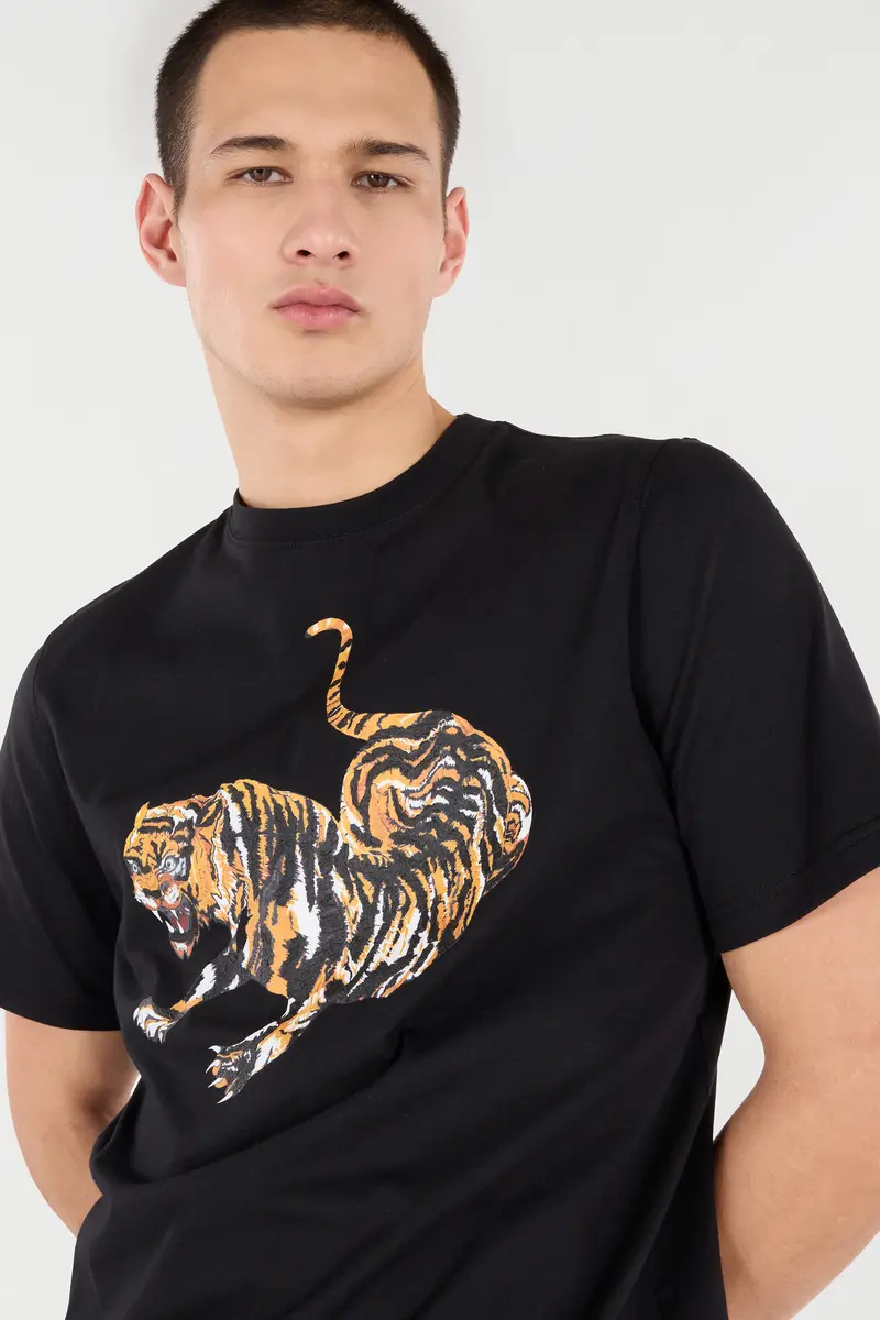 Roberto Cavalli Cotton T-Shirt With Tiger | Thumbnail 5