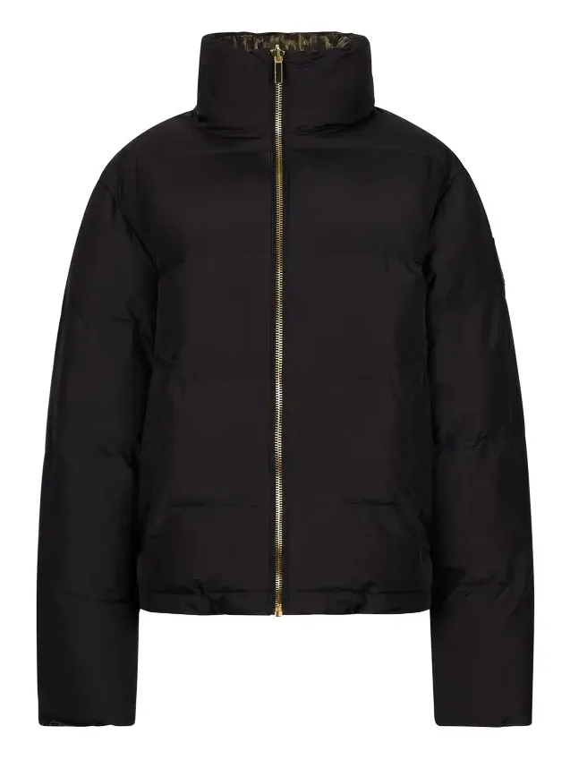 Leopard Jacquard Print Reversible Puffer Jacket Leopard Jacquard Print Reversible Puffer Jacket