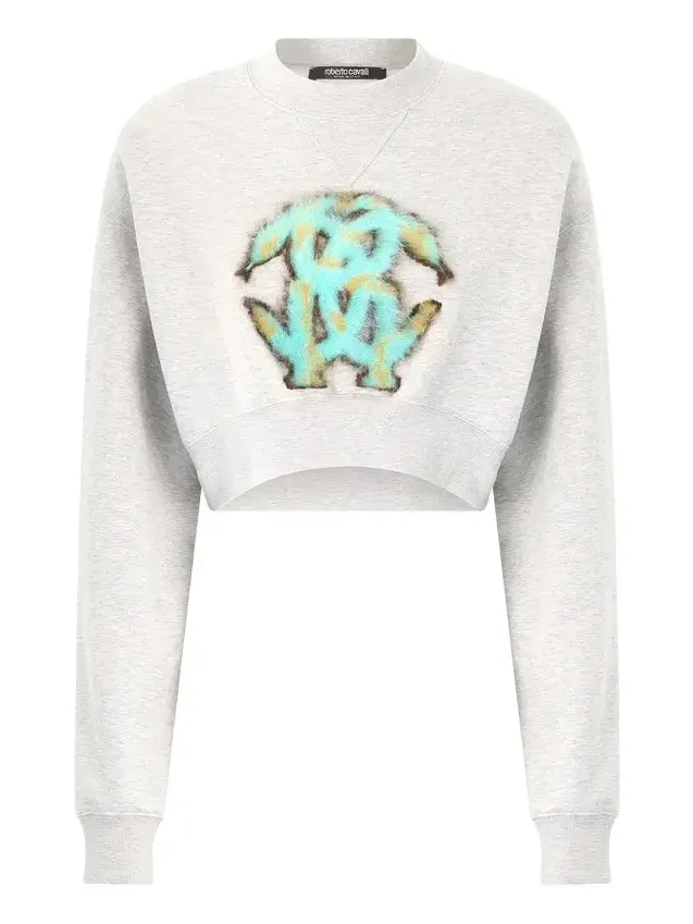 Cropped Sweatshirt With Mirror Snake Monogram