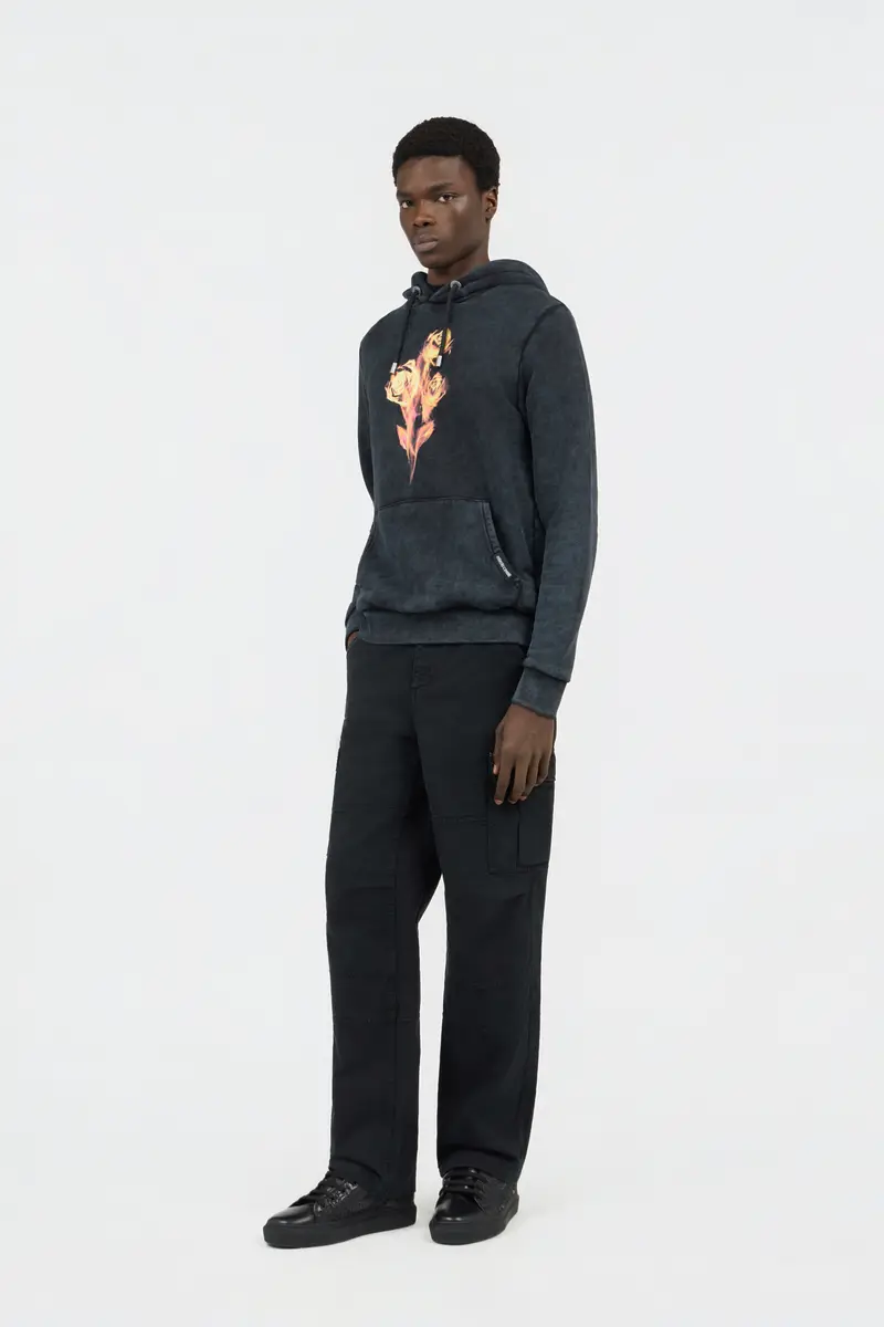 Roberto Cavalli Black Sweatshirt with Printed Roses | Thumbnail 6 Roberto Cavalli Black Sweatshirt with Printed Roses | Thumbnail 6
