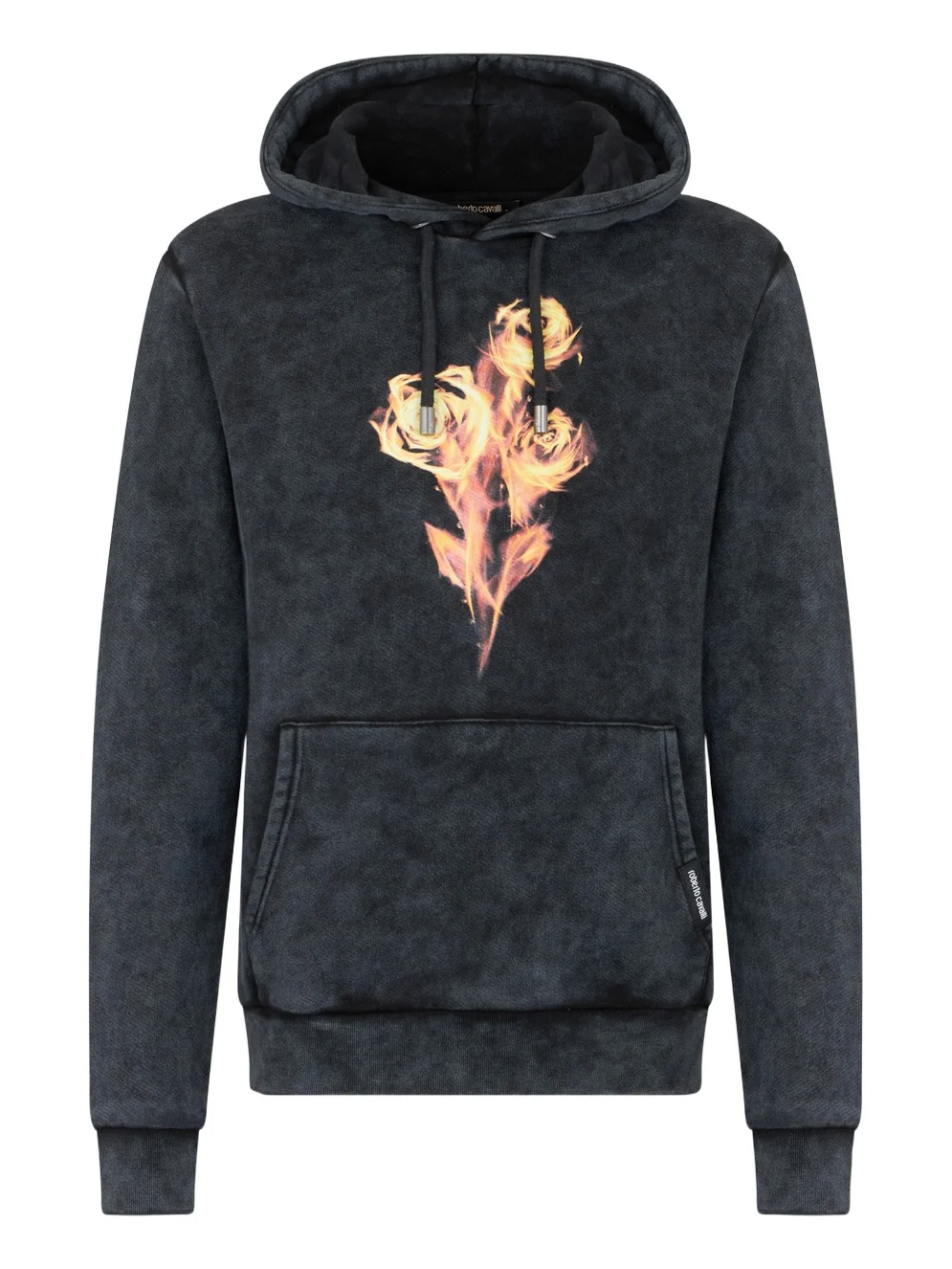 Black Sweatshirt with Printed Roses Black Sweatshirt with Printed Roses