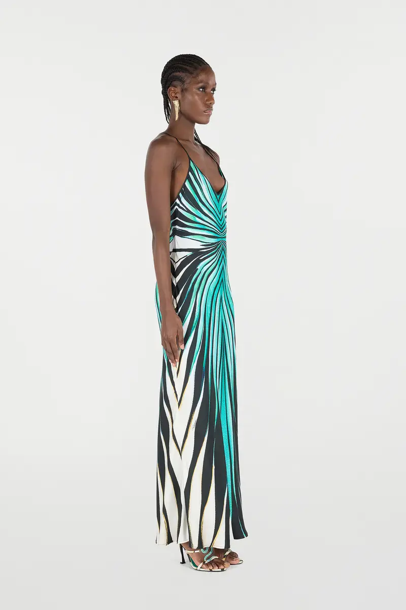 Roberto Cavalli Ray Of Sea Print Silk Maxi Dress | Thumbnail 2 Roberto Cavalli Ray Of Sea Print Silk Maxi Dress | Thumbnail 2