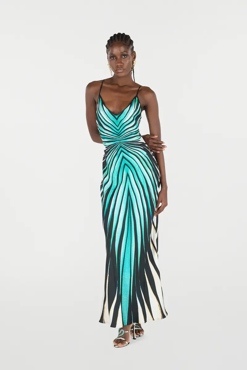 Roberto Cavalli Ray Of Sea Print Silk Maxi Dress | Thumbnail 7 Roberto Cavalli Ray Of Sea Print Silk Maxi Dress | Thumbnail 7
