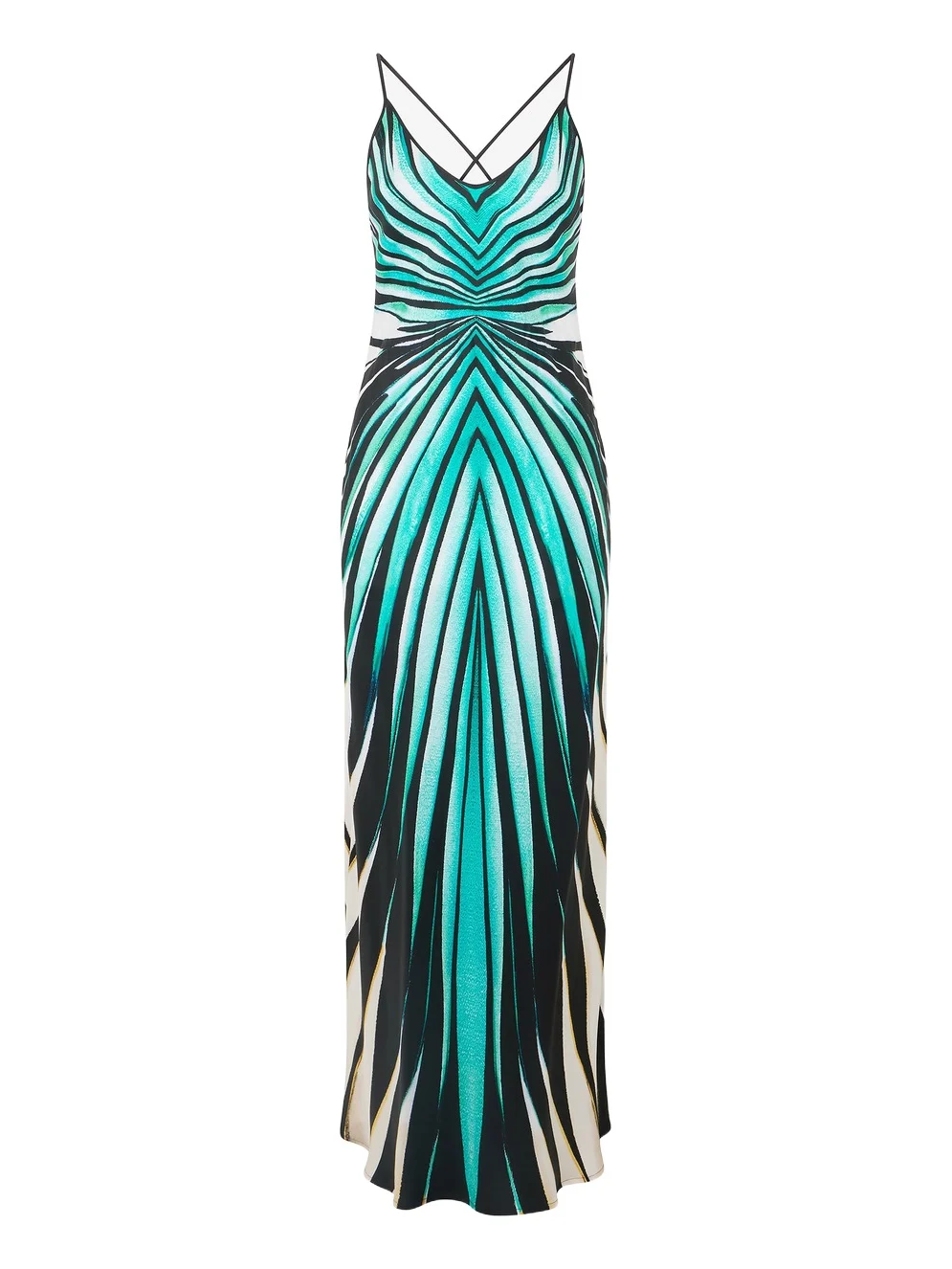 Ray Of Sea Print Silk Maxi Dress