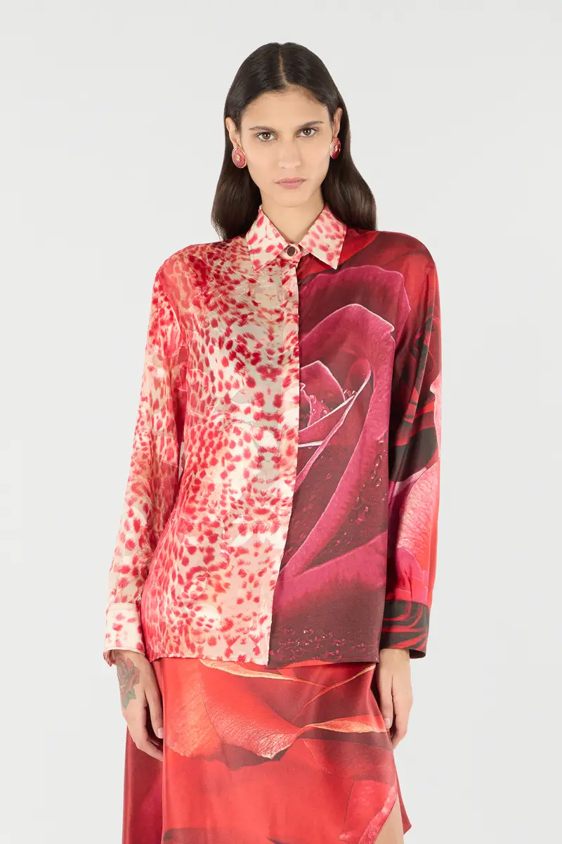 Roberto Cavalli Shirt With Jaguar Skin And Rose Print | Thumbnail 2 Roberto Cavalli Shirt With Jaguar Skin And Rose Print | Thumbnail 2