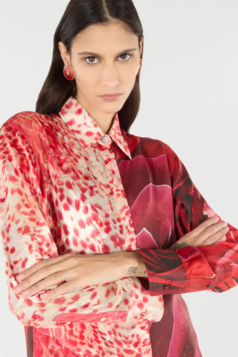 Roberto Cavalli Shirt With Jaguar Skin And Rose Print | Thumbnail 5 Roberto Cavalli Shirt With Jaguar Skin And Rose Print | Thumbnail 5