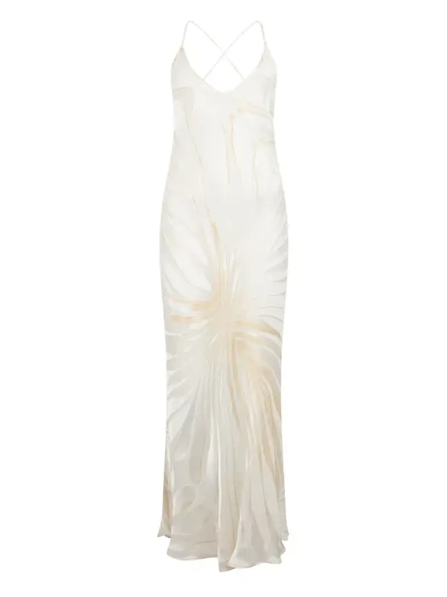 Slip Dress With Ray Devoré Print Slip Dress With Ray Devoré Print